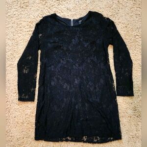 Apt 9 Lace Little Black Dress, NWT, Sheer Long Sleeves, Zipper Back